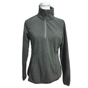Womens 1/4-Zip Polar Fleece Jacket Sz S Gray Classic Gorpcore Yoga Hiking